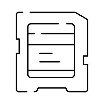 Memory card data storage technology outline icon Stock Illustration