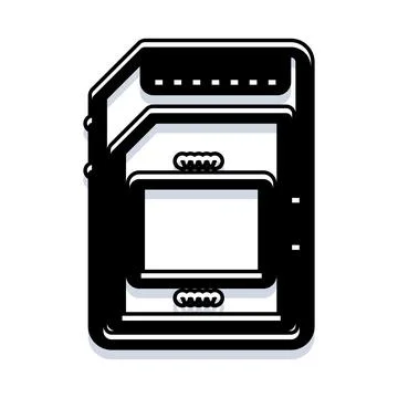 Memory card device for digital data storage Stock Illustration