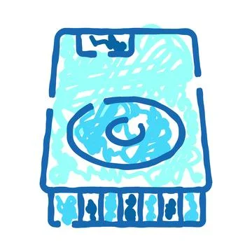 Memory card device doodle drawing concept Stock Illustration