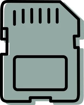 Memory card digital storage flat design icon Stock Illustration