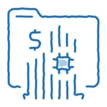 Memory card doodle icon hand drawn illustration Stock Illustration