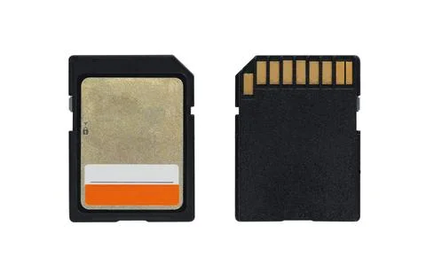 Memory card flash drive front and back view Stock Photos