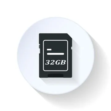 Memory card flat icon Illustrazione stock