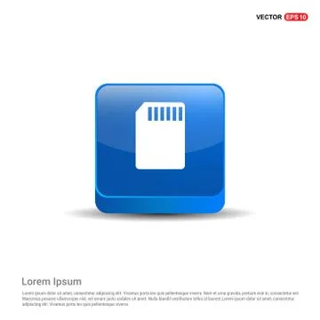 Memory Card Icon - 3d Blue Button Illustrazione stock