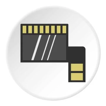 Memory card icon circle Stock Illustration