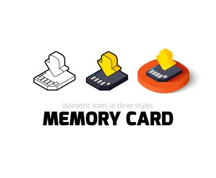Memory card icon in different style Stock Illustration