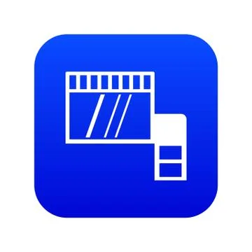 Memory card icon digital blue Stockillustratie
