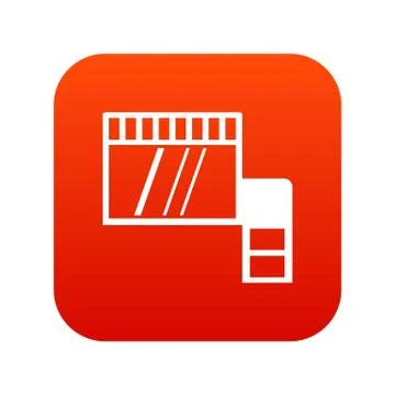 Memory card icon digital red Stock Illustration