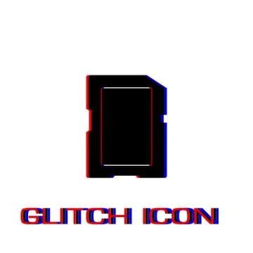 Memory card icon flat Stock Illustration