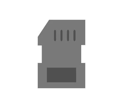 Memory card icon illustrated on a white background Stock Illustration