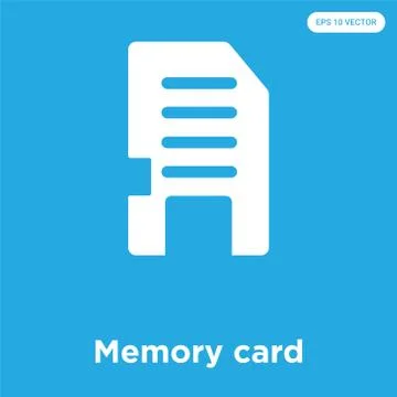 Memory card icon isolated on blue background Free Stock Illustration