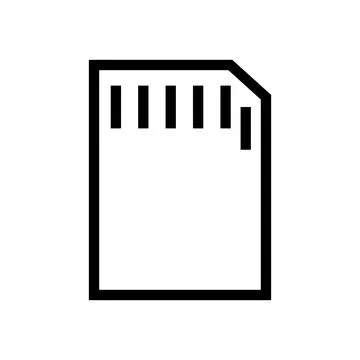 Memory card icon line isolated on white background. Black flat thin icon on.. Stock Illustration
