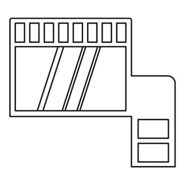 Memory card icon outline Stock Illustration