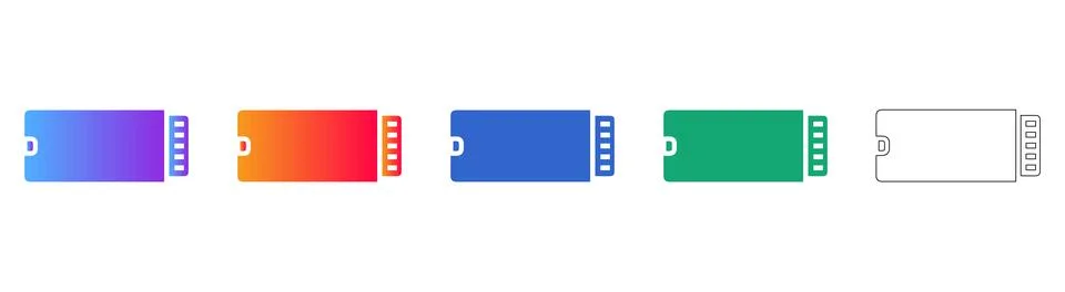 Memory Card Icon Set Stock Illustration