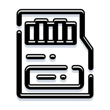 Memory card icon storing digital data information Stock Illustration