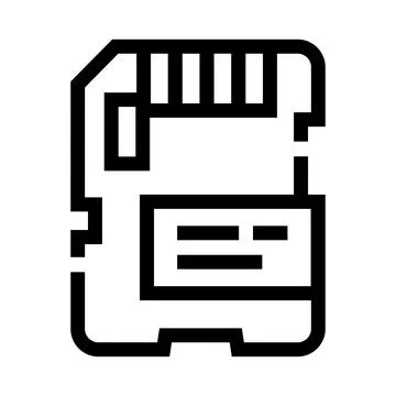 Memory card icon symbolizing data storage and technology Stock Illustration