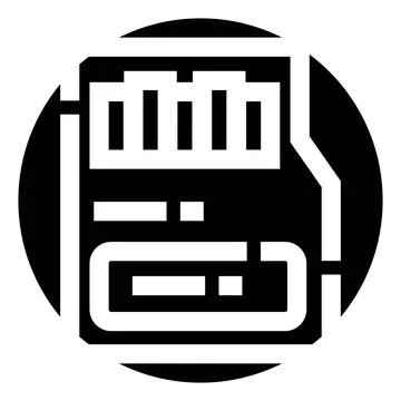 Memory card icon symbolizing digital flash storage data Stock Illustration