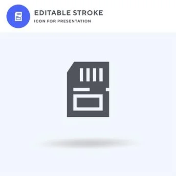 Memory Card icon vector, filled flat sign, solid pictogram isolated on white, Stock Illustration
