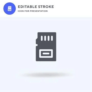 Memory Card icon vector, filled flat sign, solid pictogram isolated on white, Stock Illustration