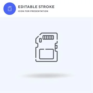 Memory Card icon vector, filled flat sign, solid pictogram isolated on white Stock Illustration