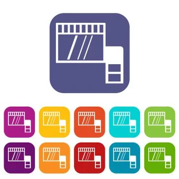 Memory card icons set flat Stock Illustration