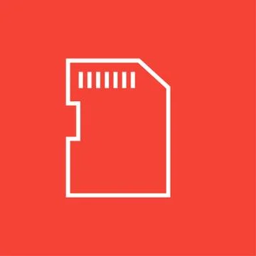 Memory card line icon Stock Illustration