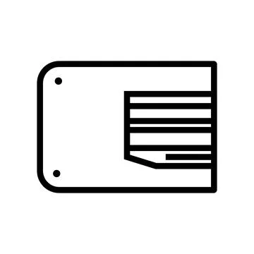 Memory card line icon isolated on white background. Black flat thin icon on.. 库存插图