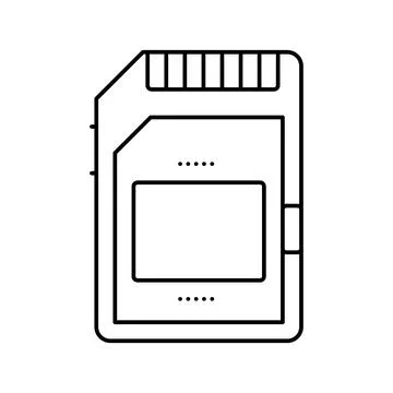 Memory card line icon vector illustration イラスト素材