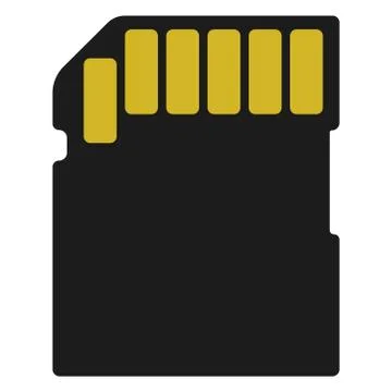 Memory Card, Micro SD Card on white background. Stock Illustration