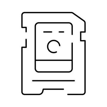 Memory card micro sd device outline icon Illustrazione stock
