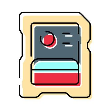 Memory card micro secure digital storage device icon Stock Illustration