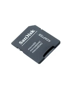 Memory card microsd adapter with reflection on white background Stock Photos