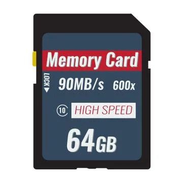Memory card mockup front side view. Illustrated vector. Stock Illustration