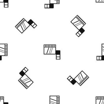 Memory card pattern seamless black Stock Illustration
