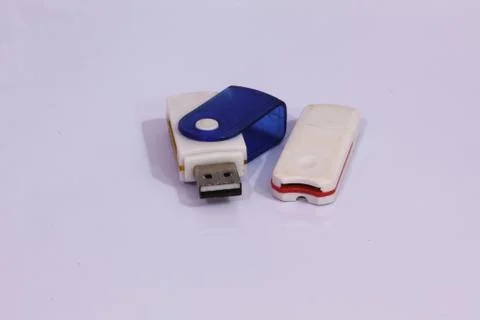 Memory card reader with white background close up Stock Photos
