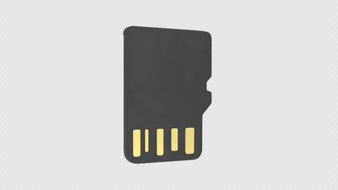 Memory Card Rotating on a Transparent Background. Seamless Loop. Micro SD Card. Stock Footage 311623722