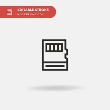 Memory Card Simple vector icon. Illustration symbol design template for web m Stock Illustration