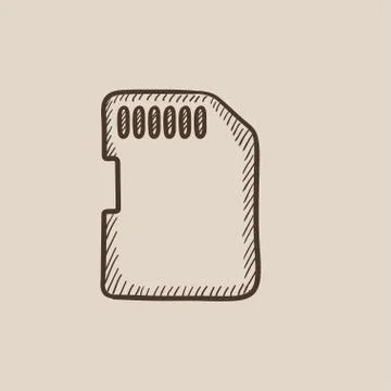 Memory card sketch icon Stock Illustration