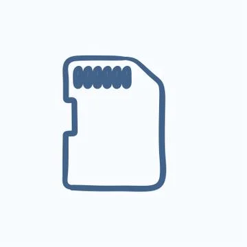 Memory card sketch icon Stock Illustration