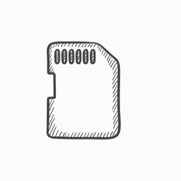 Memory card sketch icon Stock Illustration