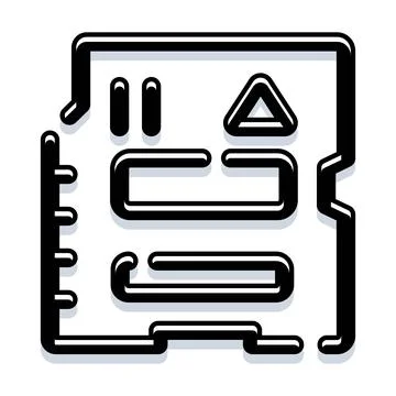 Memory card storing digital data and information Stock Illustration