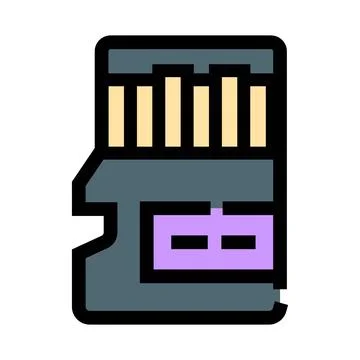 Memory card storing digital data and information Stock Illustration