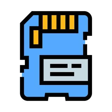 Memory card storing digital data and electronic information Stock Illustration