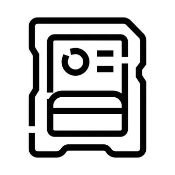 Memory card storing digital data and files Stock Illustration