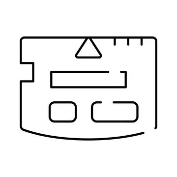 Memory card storing digital data line icon Stock Illustration