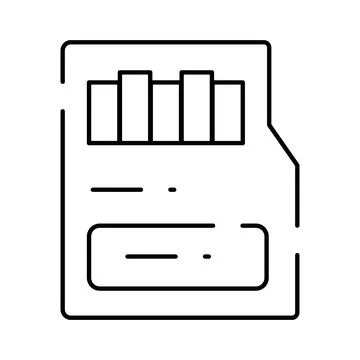 Memory card storing digital data concept icon Stock Illustration