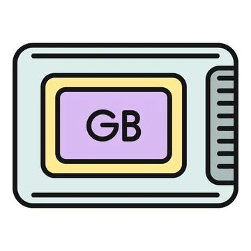 Memory card storing digital data gigabyte technology concept Stock Illustration