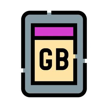 Memory card storing gigabyte digital data information イラスト素材