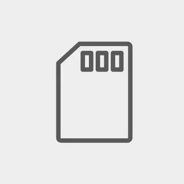 Memory card thin line icon イラスト素材