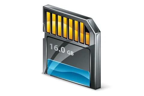 Memory card vector icon Stock Illustration